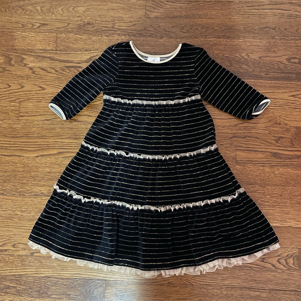 Black and Gold Velvet Hanna Andersson Dress